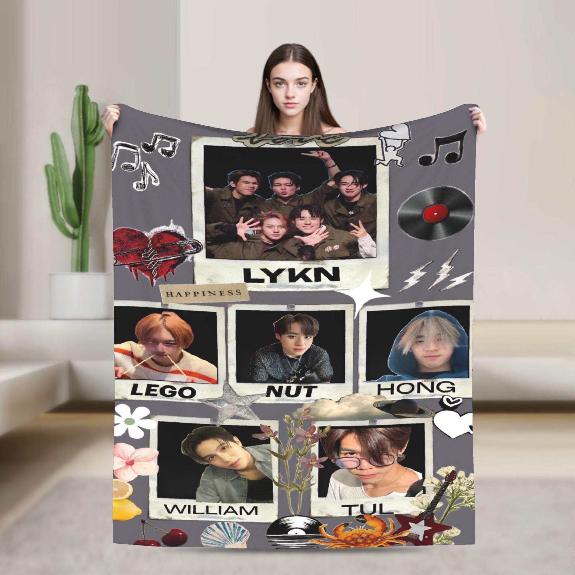 

Lykyou LYKN Group Blanket Fuzzy Awesome Breathable Throw Blankets for Coverlet Textile Decor 75x90cm
