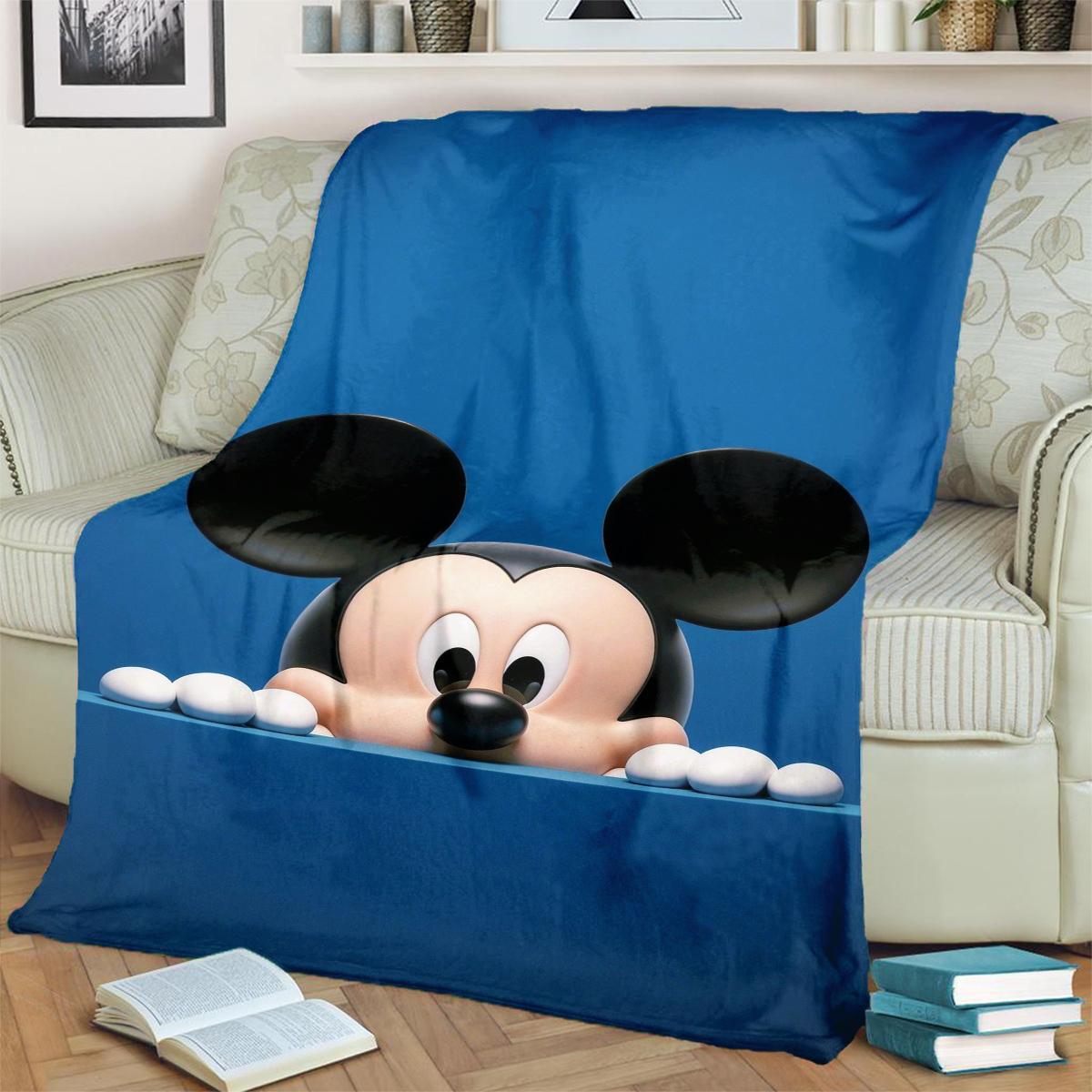

Soft Flannel Blanket with Minnie & Mickey Pattern Warm for Bedrooms, Sofas, Travel, Picnics and Chairs 75x90cm