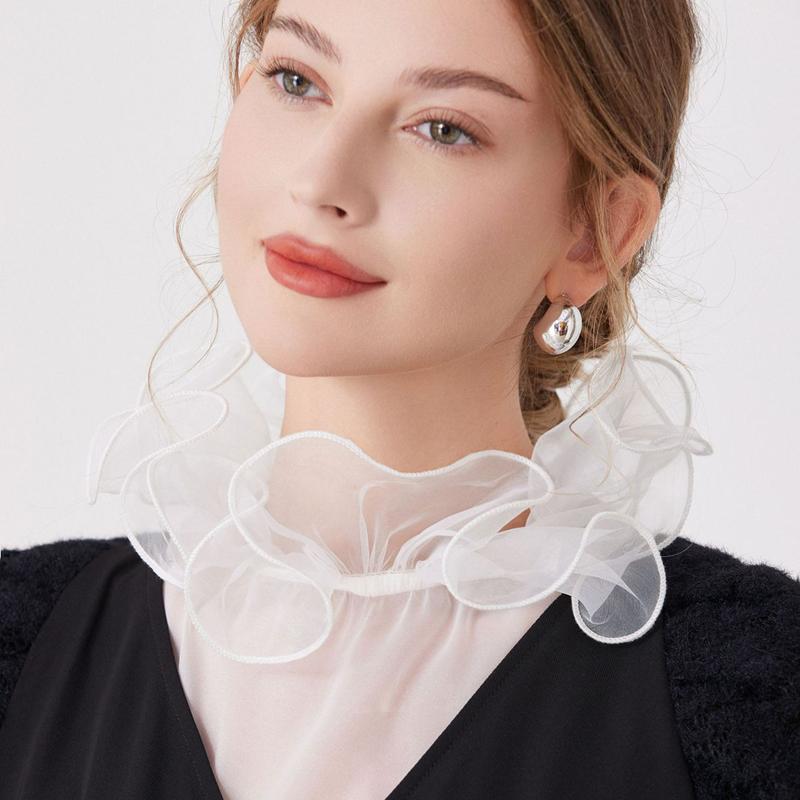 Sweet Tull High Collar Autumn Winter Detachable Blouse Shirt Removable False Collar Sweater Decorative Collar Neck Accessories