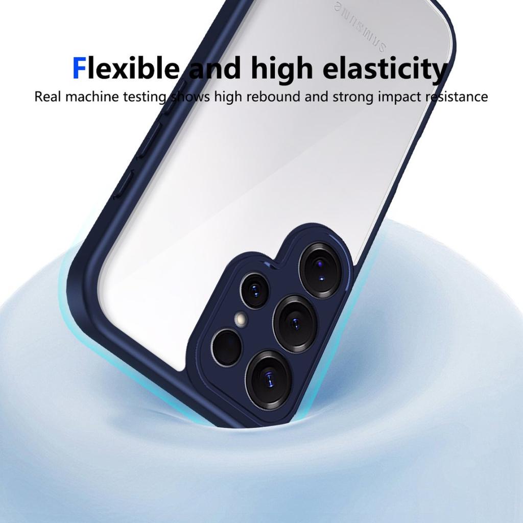 Clear Soft Frame Phone Case for Samsung Galaxy S25 S24 S23 S22 Plus Ultra S21 S20 FE Shockproof Protect Cover Hard Acrylic Shell