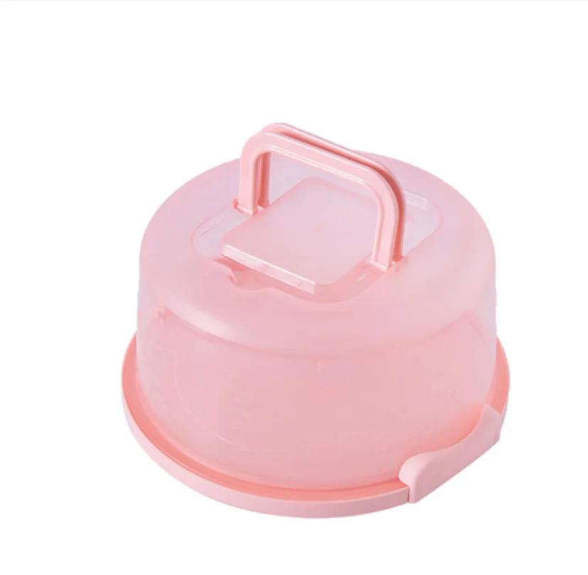 Portable Transparent Fresh-keeping Storage Box Circular Plastic Cake Box 8-inch Birthday Cake Baking Box Home Kitchen