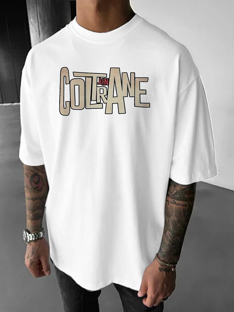 John Coltrane Name Art Printed TShirt Jazz Legend Commemorative Summer Hundred Casual Printed Unisexs TShirt