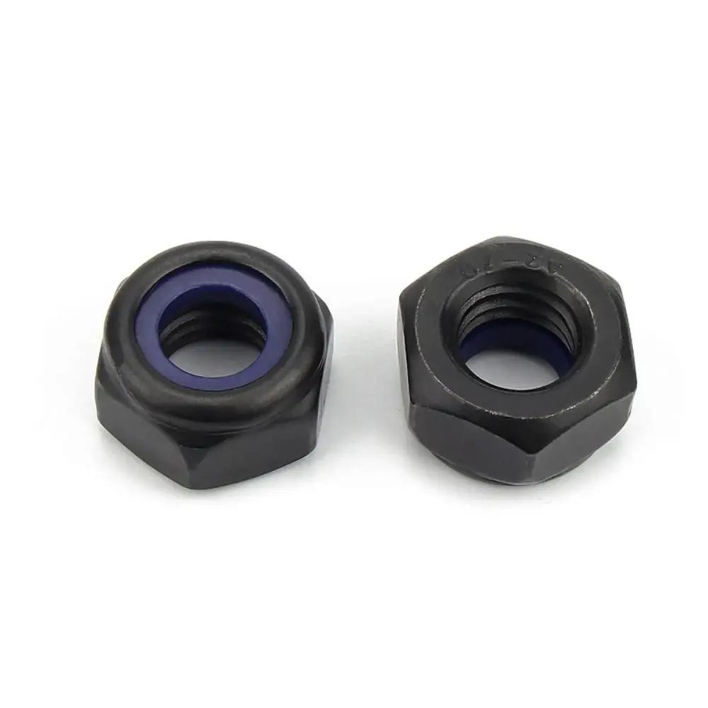 10pcs 304 Stainless Steel Self-locking Nut Hex Nylon Hardware Accessory Locknut M2 M3 M4 M5 M6 Black Silver Insert Lock Nut