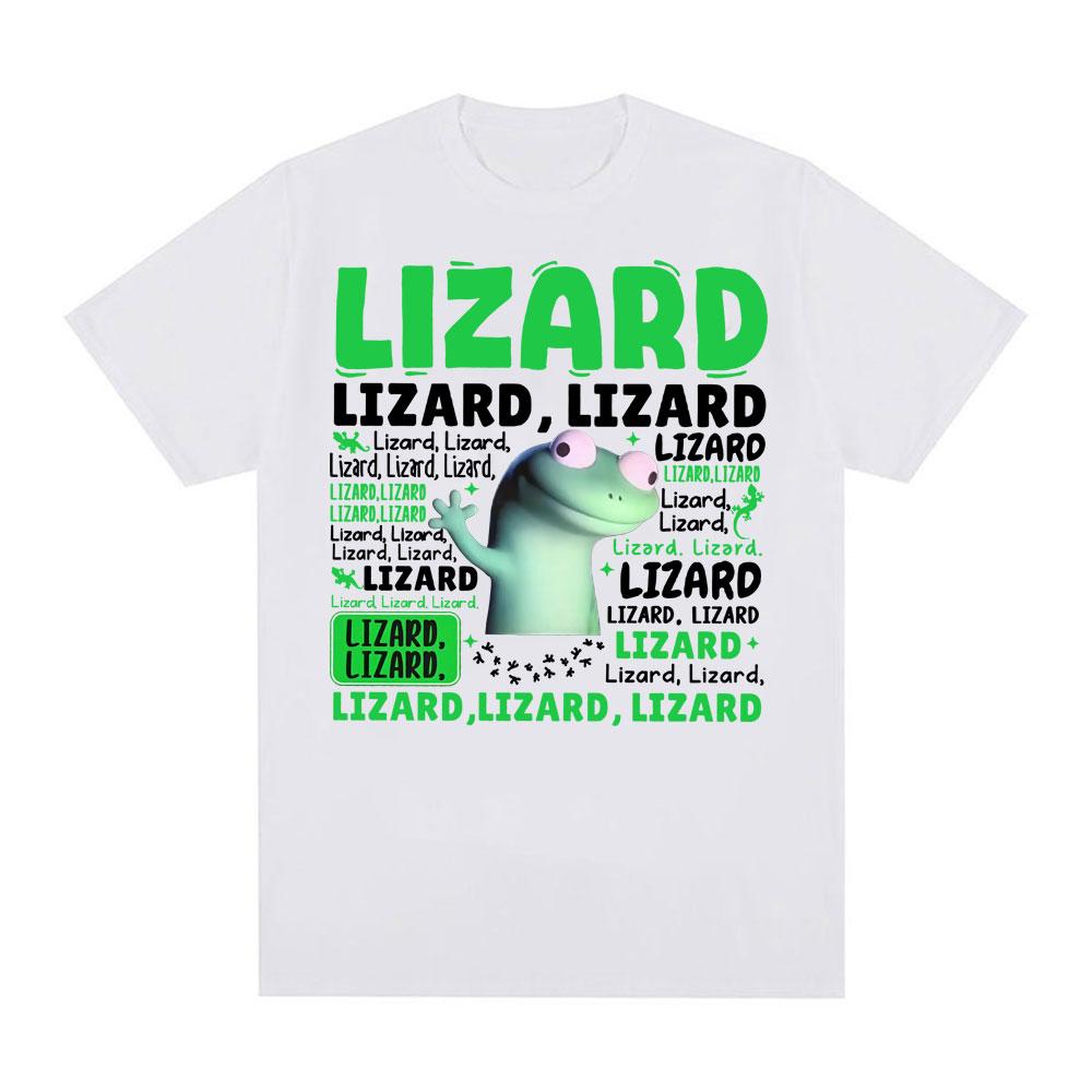 2025-26 Summer Hot Lizard, Meme, Unisex Fashion Fun Graphic T-shirt, Oversized Gothic T-shirt Men's Summer Street Cotton T-shirt