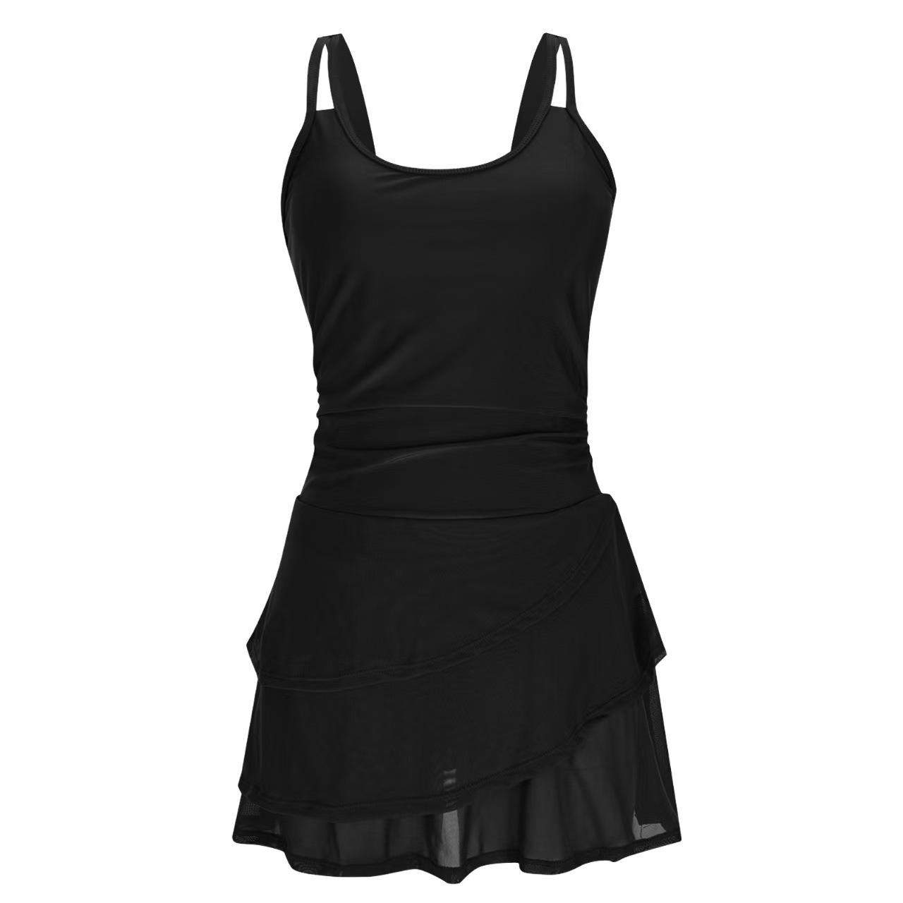 

One-Piece Bikini New European And American Pure Desire Solid Color Tight Backless Sexy Belly Cover One-Piece Skirt Swimsuit Women 2XL