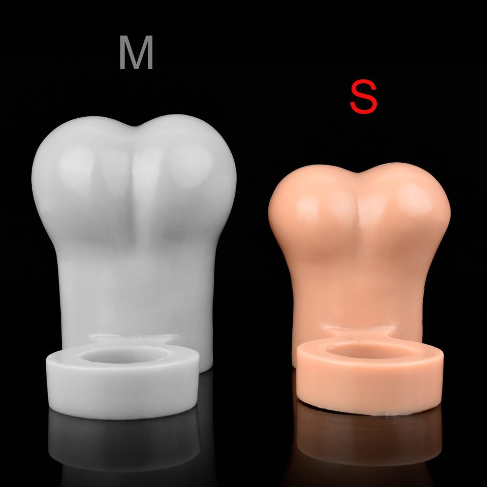 New Design Realistic Penis Ring  Male Masturbator Nuts Wearable Testicles Enlargement Cup Soft Silicone Fantasy Sex Toy for Men