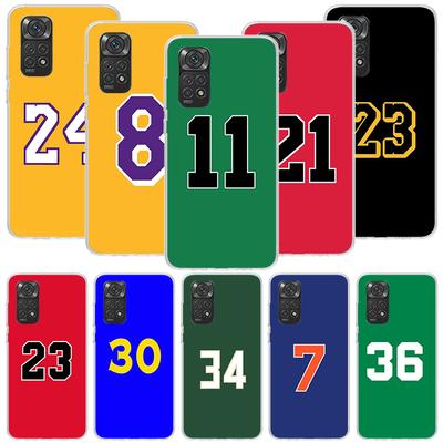 Basketball 23 24 Number Phone Case For Xiaomi Redmi Note 15 14 13 12S 12 Pro Plus 11S 11E 11 11T 10S 10 Art Soft Pattern Cover R