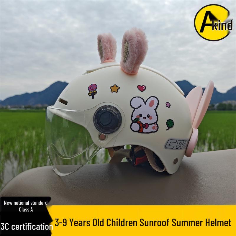 Electric Vehicle Safety Helmet for Kids (Ages 3-9) - Sun Protection for Boys & Girls