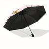 1pc Pumpkin Floral Automatic Open/close Umbrella, 8-Rib Sturdy Structure, Portable Travel Umbrella, Parties, Everyday Use, 11137