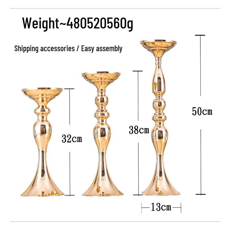 American Retro Wrought Iron Candle Holder Vase, 50cm, for Wedding Aisle or Candlelight Dinner Decor