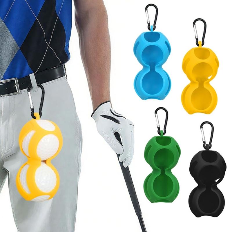 Golf Ball and Accessories Organiser Bag Waterproof Silicone Golf Ball Holder With Carabiner Clip For Outdoor Sports