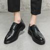 2024 Classic Brand Lace Up Leather Casual Shoes Thick Soled Wear-resistant Men's Brogue Shoes Trendy New Men's Business Shoes