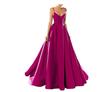 Evening Dress European and American   New Satin Temperament Long Suspender Banquet Host Suspender Evening Dress