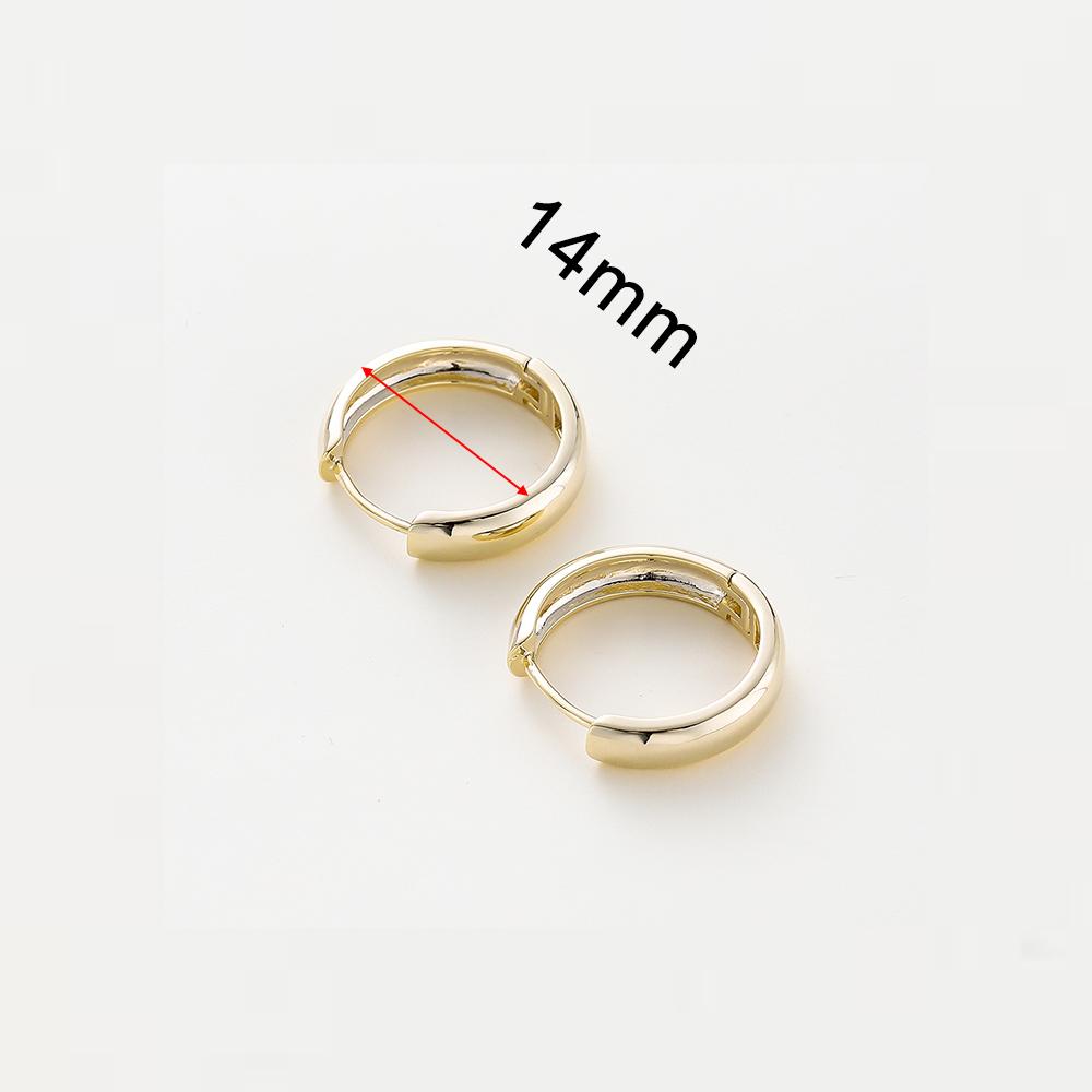 14K 18K Gold Plated Round Circle Gold Plated Hoop Earrings For Women Korean Fashion Ring Earrings Jewelry Accessories
