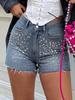 Trendy European-American Rhinestone Denim Shorts: Fashion-Forward, Versatile Streetwear