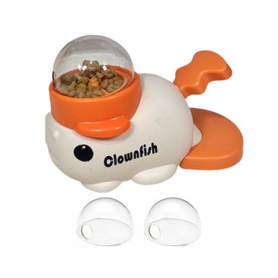 Interactive Dog Treat Dispenser Toy Adjustable Food Dispensing Puzzle Toy Clownfish Design Slow Feeder for IQ Training Mental Stimulation