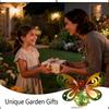 Solar Garden Light With Iron Figure And Warm Glow For Outdoor Decor