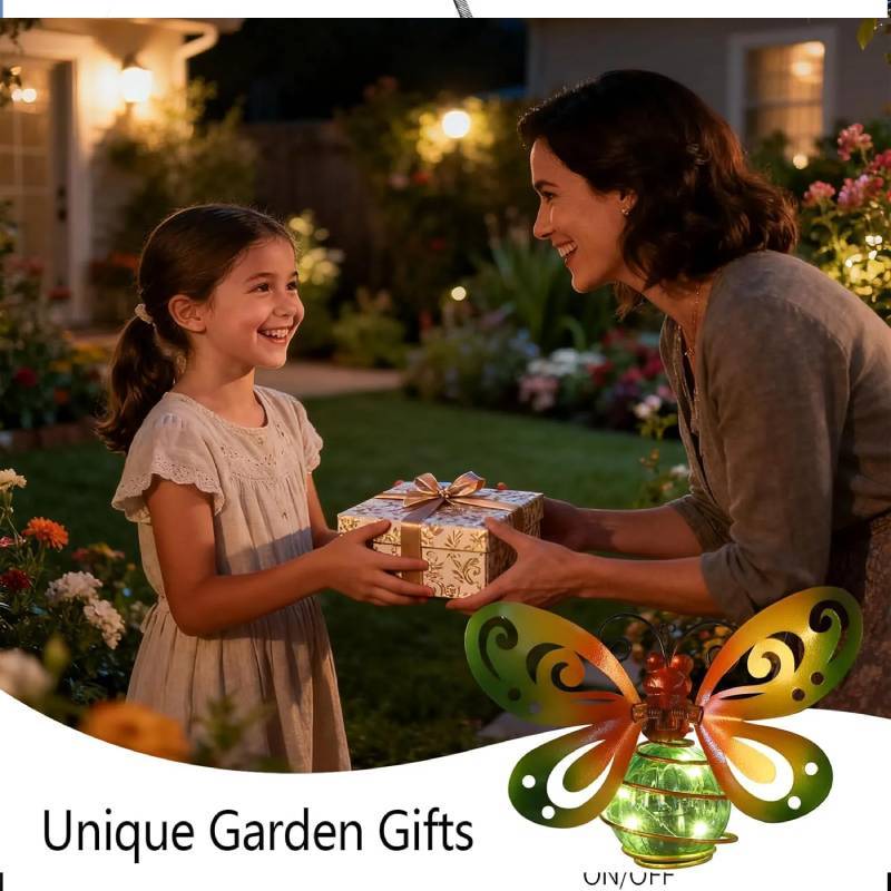 Solar Garden Light With Iron Figure And Warm Glow For Outdoor Decor