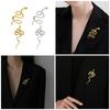 Unique Gold Snake Brooch Symbolizing Strength and Elegant Fashionable Accessory for Parties or Business Meetings