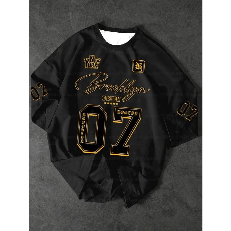 Men s sports shirt Brooklyn 07 short-sleeved printed T-shirt Summer graphic T-shirt plate-size women s sports T-shirt top XS