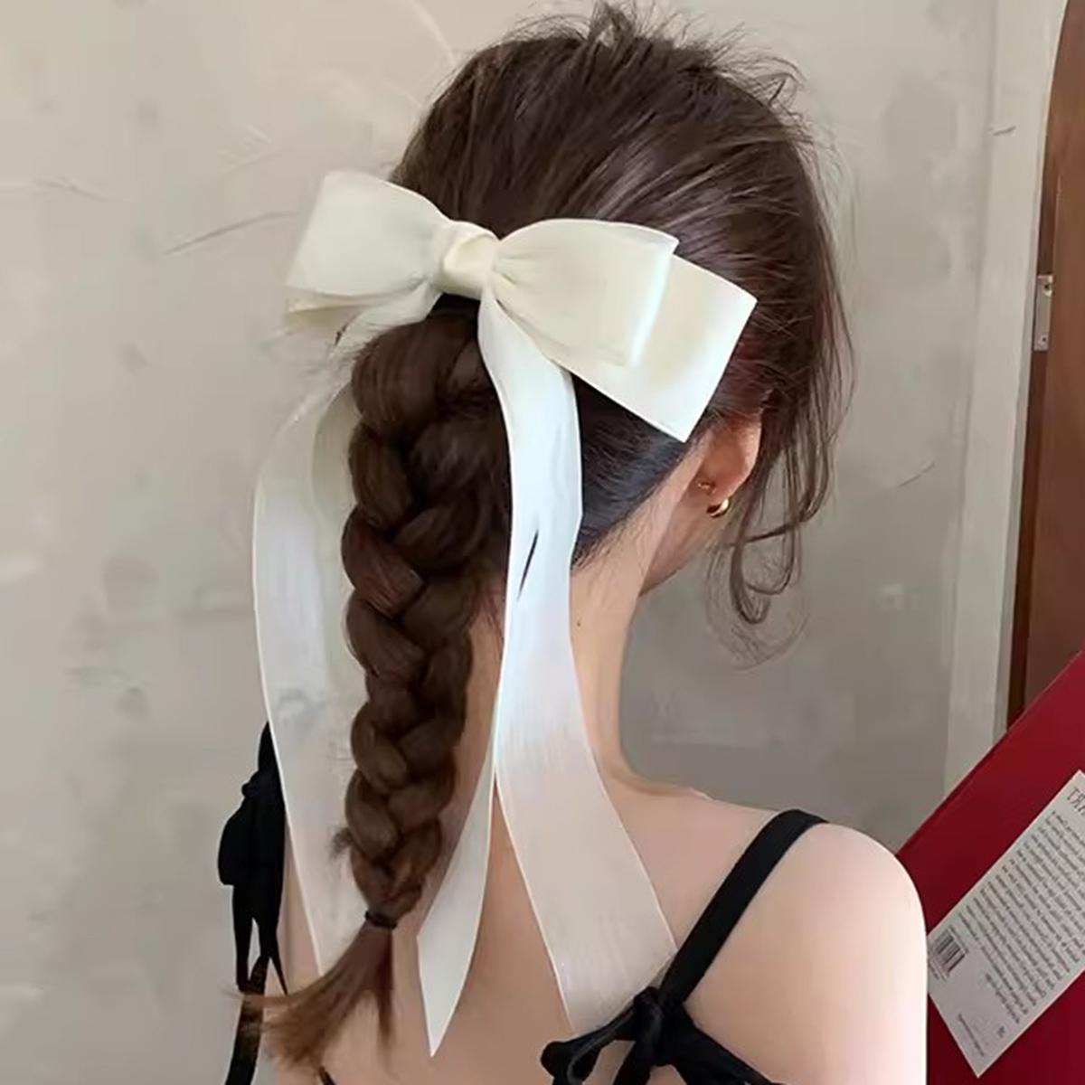 

Lystrfac Fashion Mesh Ribbon Bow Hair Clips for Women Girls Back Head Top Clip Hairpin Hairgrips Retro Hair Accessories