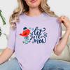 Let It Snow Comfort Colors Shirt and Kids Tshirt – Winter Bird & Ice Skates Tee