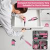 13/24Pcs Household Repair Tool Kit Multi-Purpose Pink Home Hand Tool Set Hammer and Allen Key with Electrical Tape Screwdriver