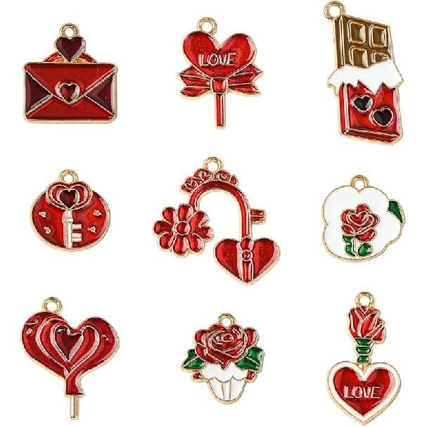 LiQunSweet 20 pcs 10 Styles Vegetable and Fruit Enamel Charms Watermelon Strawberry Banana Carrot Charms for DIY Jewelry Bracelet Necklace Earring