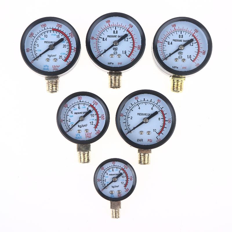 New Sale 1Pcs 0-25Bar 0-10Bar 0-12Bar Hydraulic Fluid Measuring Instrument Air Compressor Pressure Gauge DIY Accessories