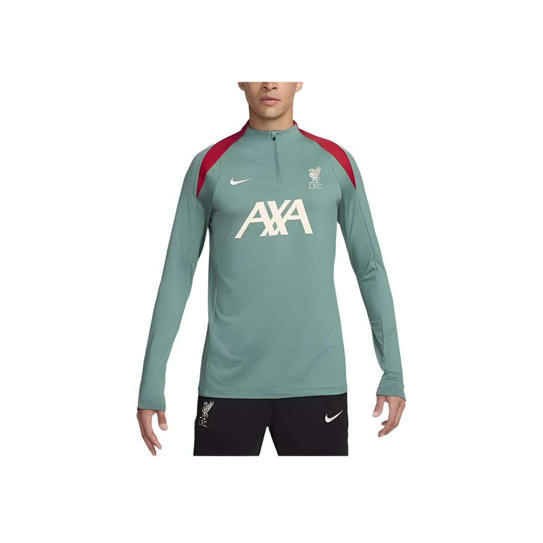 

Nike SS24 Dri-FIT Liverpool F.C. Футболка с длинным рукавом для тренировок Strike с логотипом, цветной блок, удобная, мужская, топы, зеленый, красный, FN9819-362 M