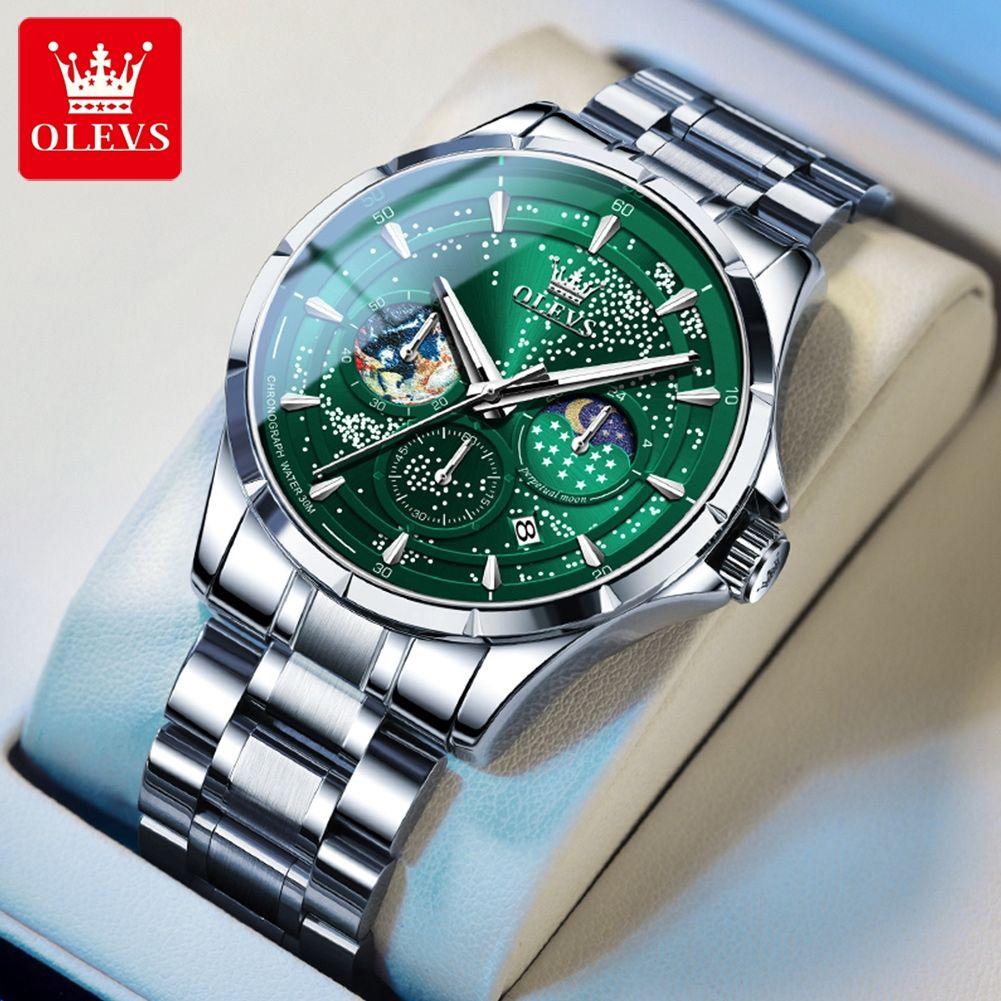 OLEVS 5538 Luxury Quartz Watch Brand Designer  logo Custom Watch Fashion Chronograph Stainless Steel Reloj Manufacturer Fashion