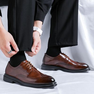 Fashion Men's Classic Retro Derby Shoes New Male Shoes Mens Business Dress Office Leather Shoe Flats Men Fashion Wedding Party Oxfords