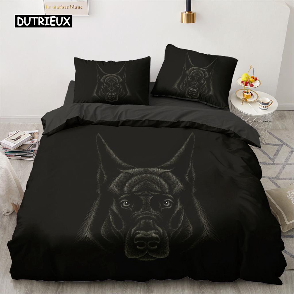 Schwarzes Tier Bettbezug Set Tigerdruck Bettwäsche Set für Kinder Jugendliche Einzelbett Twin Doppelbett Queen King Größe Polyester Steppdeckenbezug