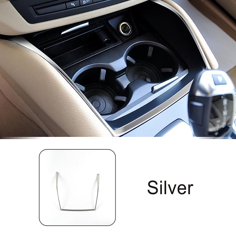 

Декоративна смуга для рамки центральної консолі, тримач чашки для напоїв для води для BMW X6 E71 2009-14, накладка на кришку, автомобільні аксесуари, інтер’єр срібний