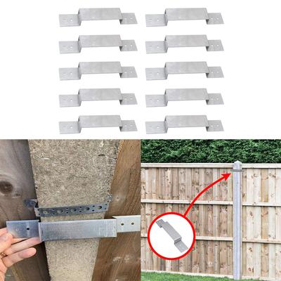 10pcs Fence Post Set Fence Panel Support Metal Fence Post Fixing Post Mounting Easy Installation for Stable Fencing