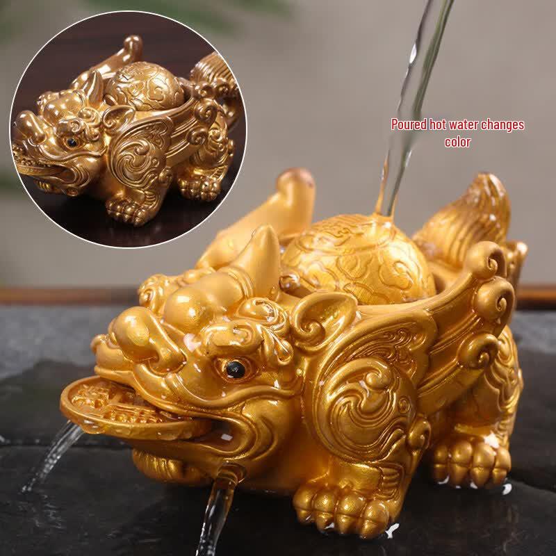 Resin Color-Changing Golden Toad Tea Pet