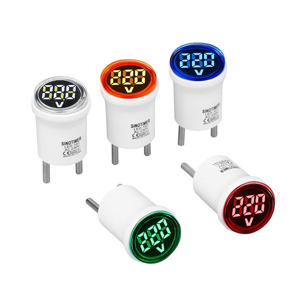 AC230V Digital voltages Meter Round voltages Tester with LED Display European plugs In Digital Voltmeter Indicates