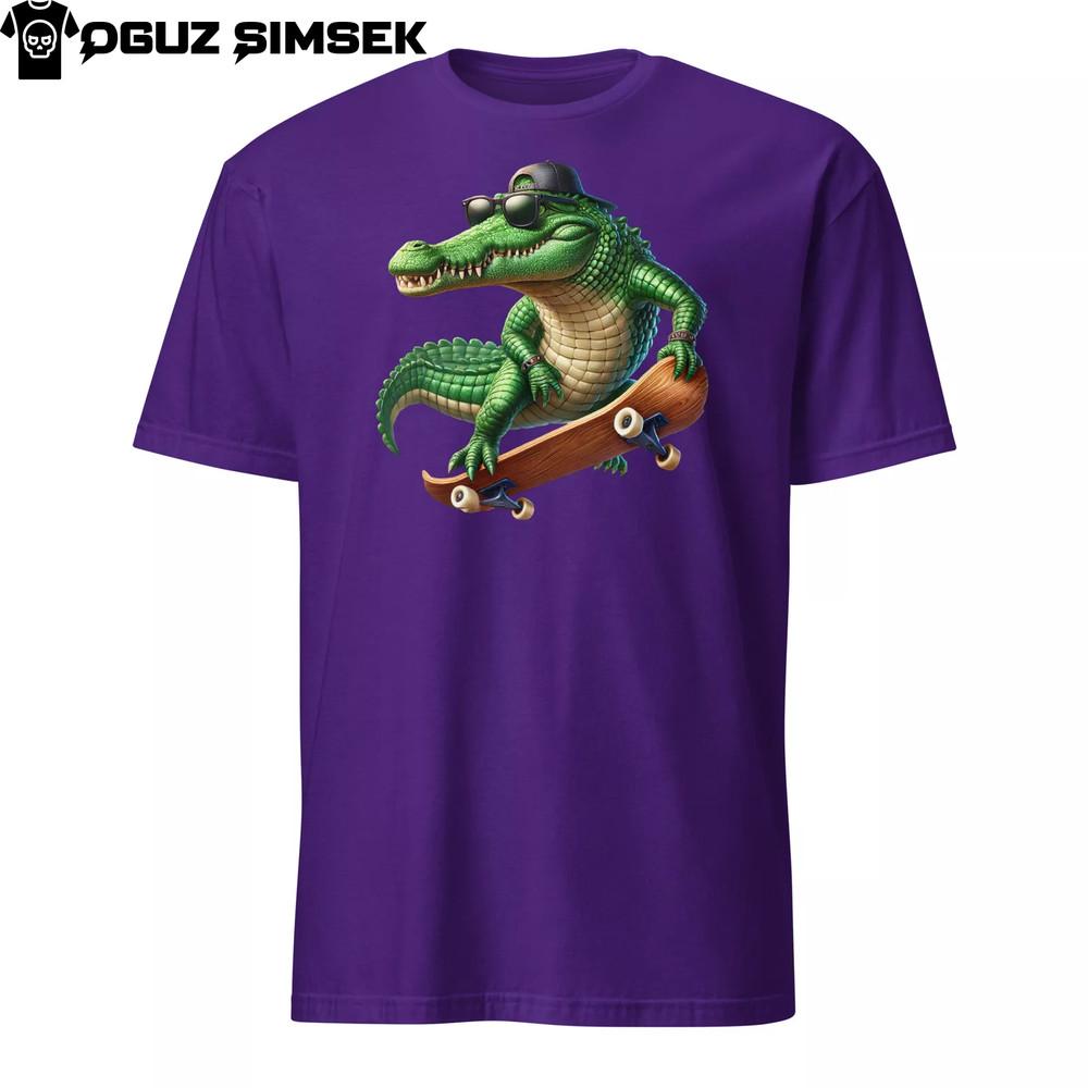 

Unisex Softstyle T-Shirt | Gildan | Cool Skateboard Crocodile Graphic S