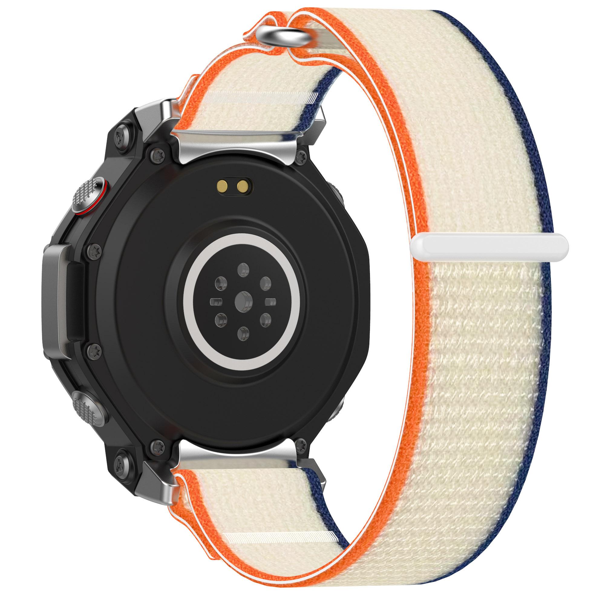 

Для Huami Amazfit T-Rex 3 Ремешок для часов Плетеный нейлоновый сменный ремешок для часов Orange+Grey