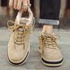 Winter Plush Men's Shoes New Workwear Thick Soled Hiking Sneakers Versatile Anti Slip Sneaker Casual Board Shoes 2024