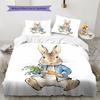 The Tale of Peter Rabbit Pattern Bedding,Quilt Set Quilt Cover Pillowcase Home Birthday Gift(1 * Duvet Cover + 2 * Pillowcase, Without Core)