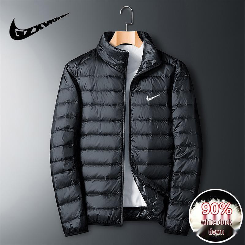 Jachetă de puf ușoară pentru bărbați, mărimi mari, casual și rezistentă la vânt pentru toamnă/iarnă