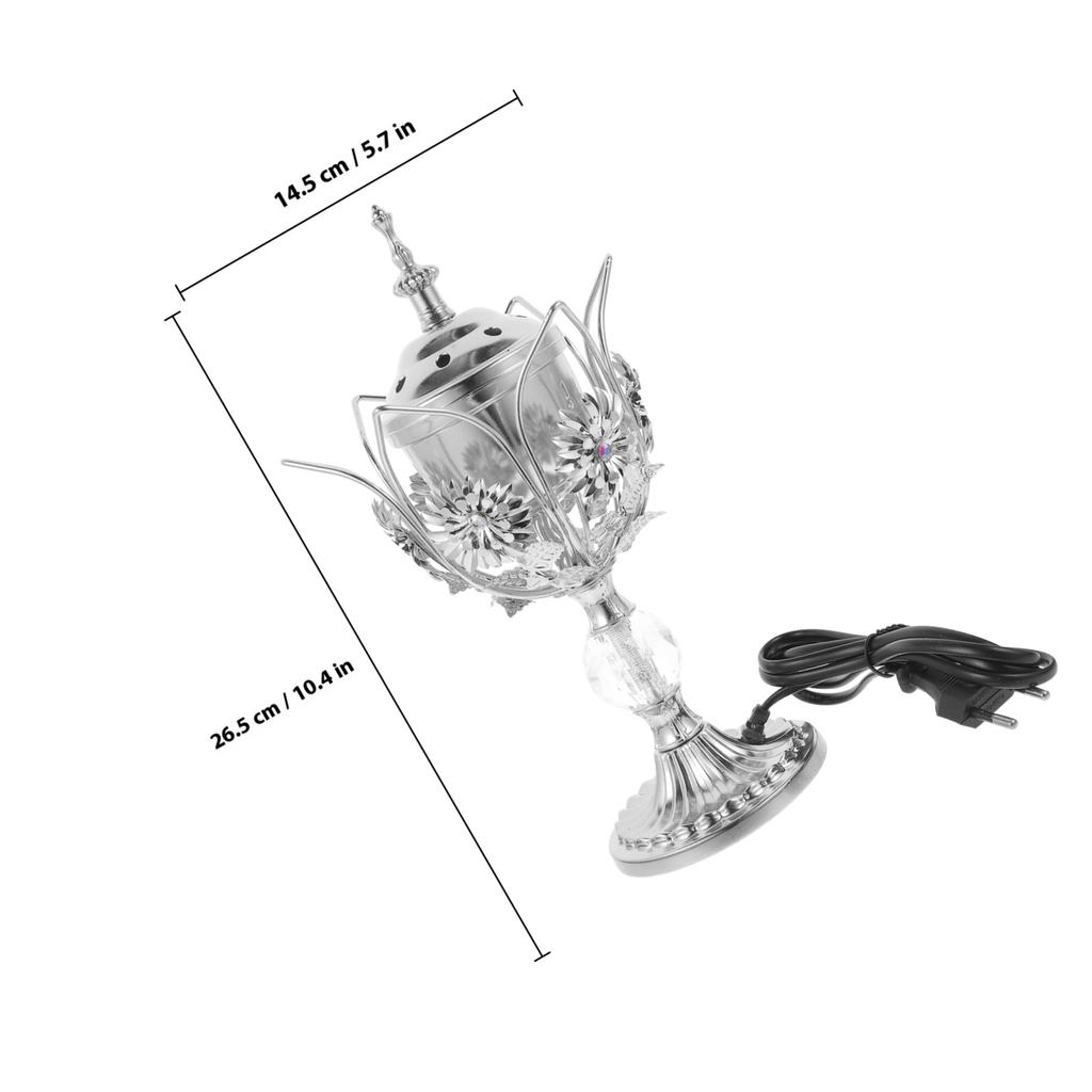 Electric Aroma Incense Burner Iron Vintage Plug-in Censer Holder Compact Metal Decor Incense Stove Safer for Home Eu Plug