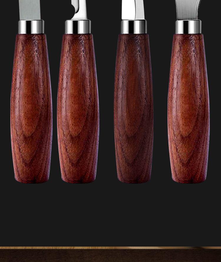 Set de cuțite pentru sculptură în lemn realizat manual: Cuțit curbat pentru cioplit și unealtă pentru scobit linguri pentru DIY