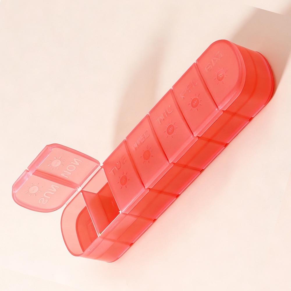 

New Premuim Weekly Portable Pill Box Case Storage Organizer Container 7 Days Twice A Day 14 Grids for Vitamin Medicine Fish Oils червоний