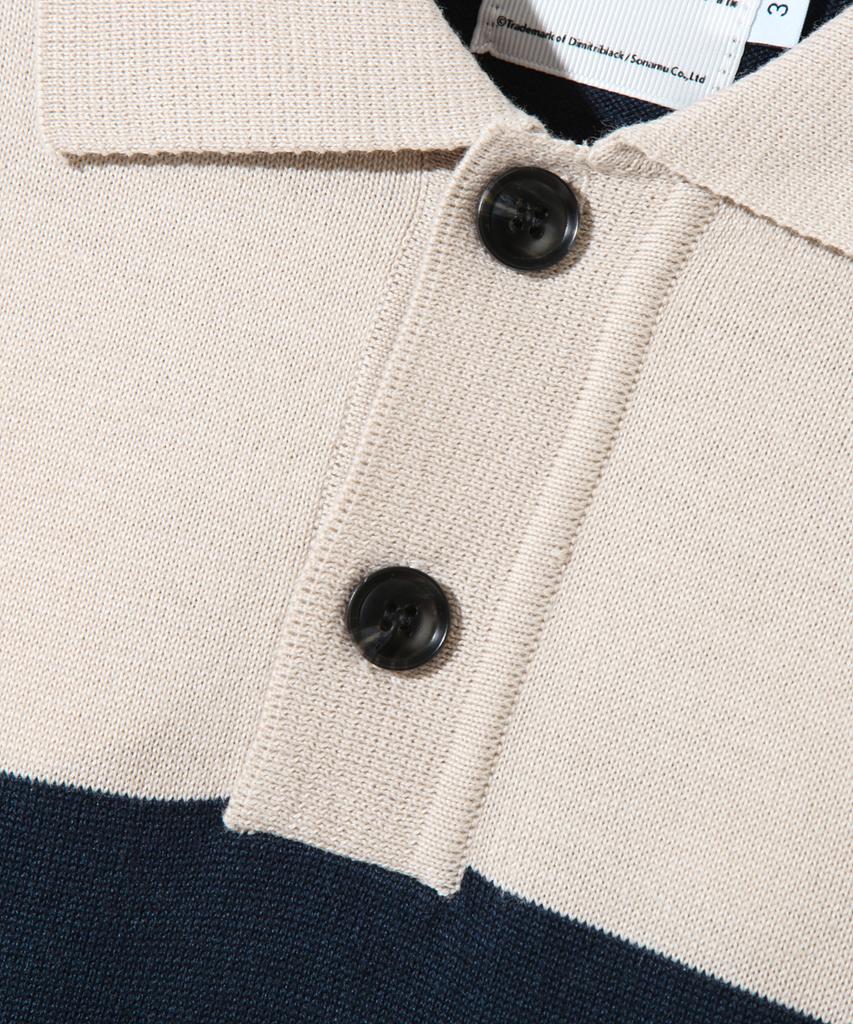 Dimiteulibeullaeg Asi Striped Rugby Long Sleeve Knit T-Shirt_Navy