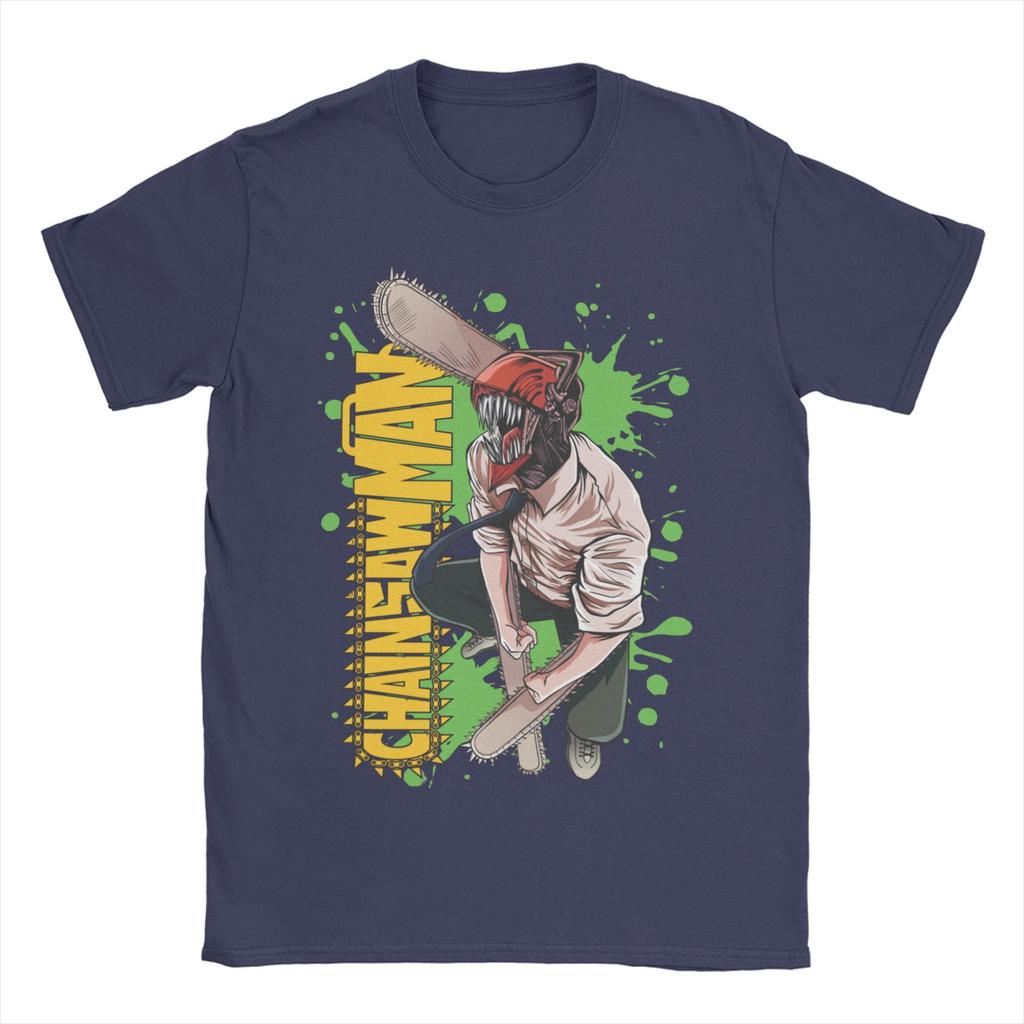 Men Women's T-Shirts Chainsaw Man Manga Anime Art Leisure Cotton Tees  Chainsawman Denji Makima T Shirts Round Neck Tops Printed