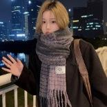 Retro plaid Japanese and Korean atmosphere plaid scarf women's plaid series contrasting color warm shawl student scarf
