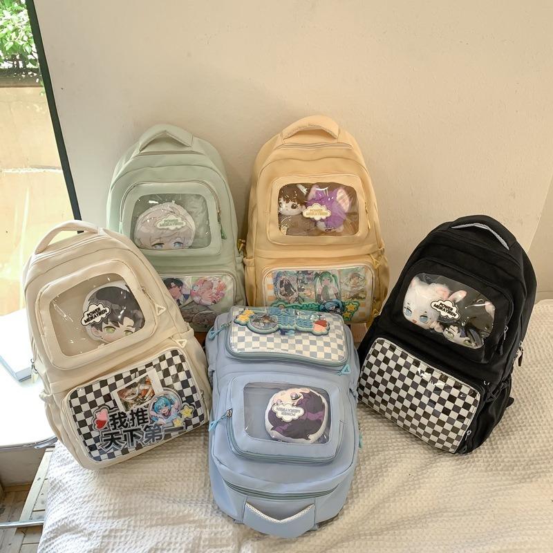 Einfacher und großvolumiger Hirse-Rucksack, leichter Tagesrucksack, transparente Schultasche für Studentinnen, Baby-Tasche für Männer.