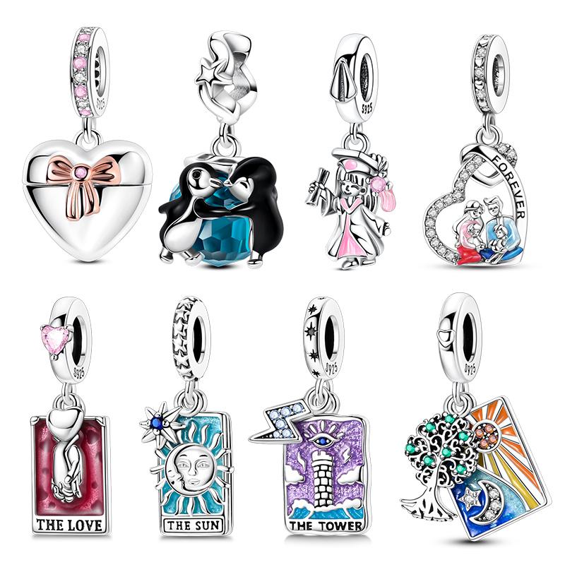 Copper Classic Sun, Star And Moon Tarot Charms Pendants For Women Fit Original Bracelets Diy Jewelry Gift New